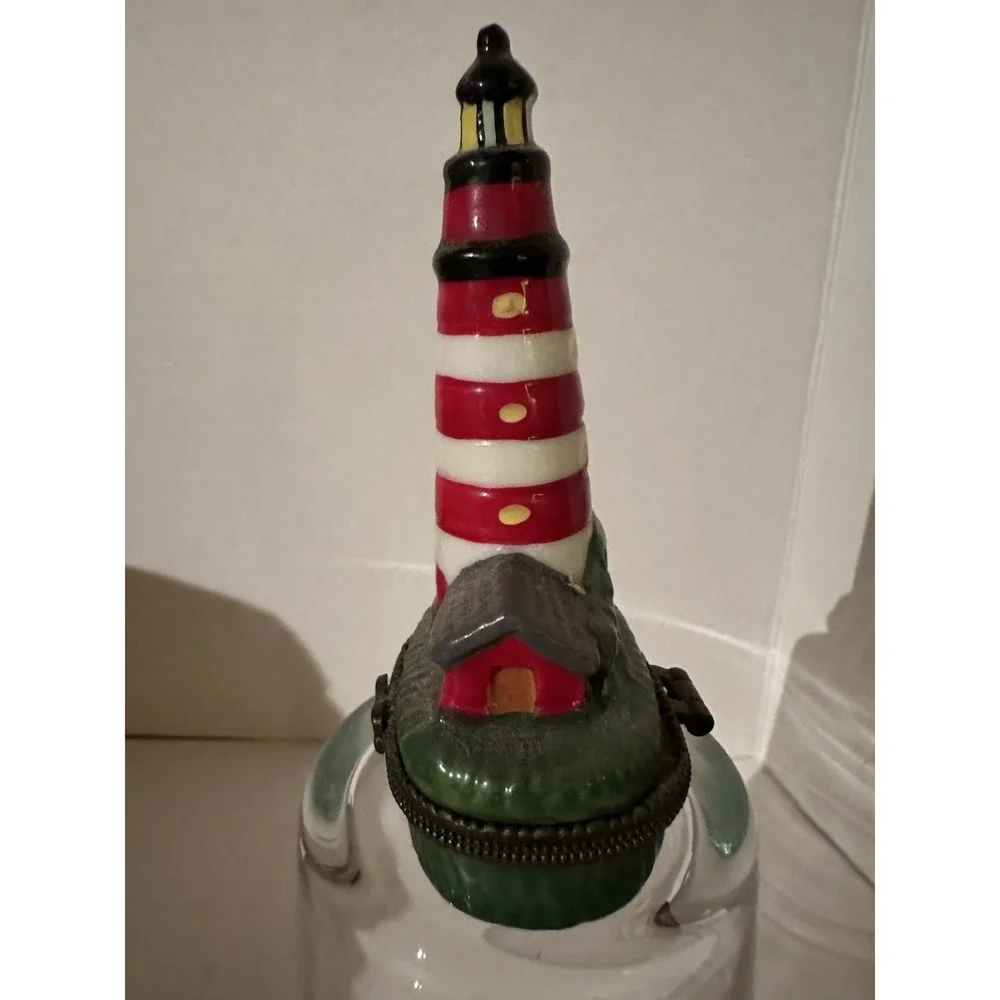Cape Hatteras Lighthouse Trinket Box Hinged Ceramic 3.5 